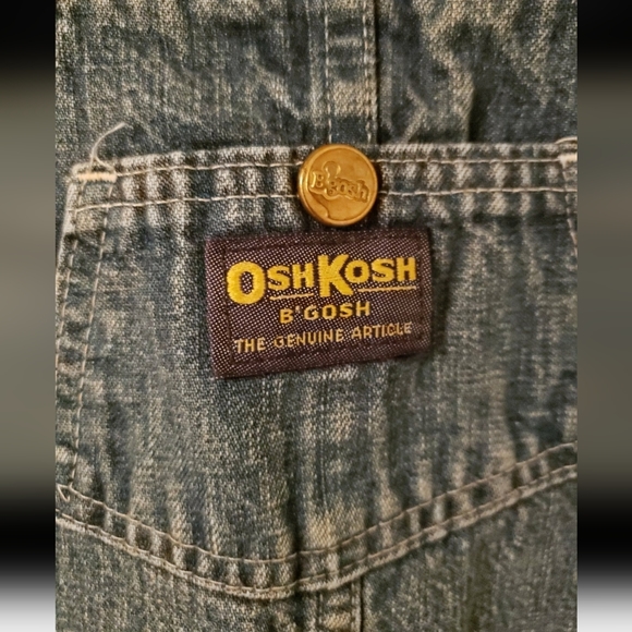 Vintage Oshkosh B'gosh flannel lined Vestbak Denim overalls 1986 size 4 toddler - Picture 3 of 16